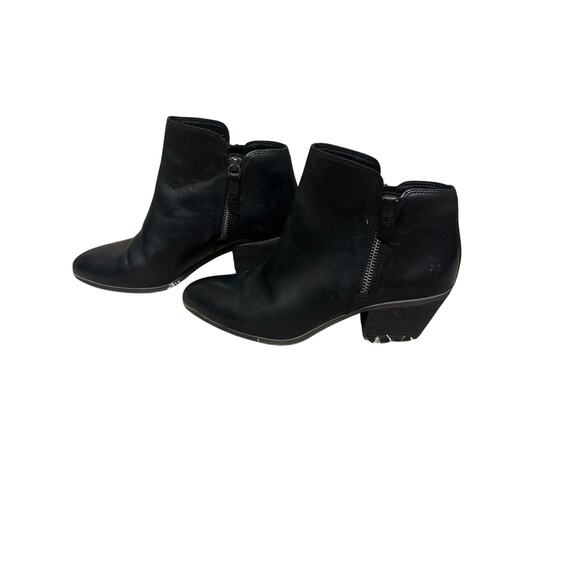 Frye Judith Double Zip Bootie Ankle Boot Heel Black Leather 7M - Picture 1 of 6